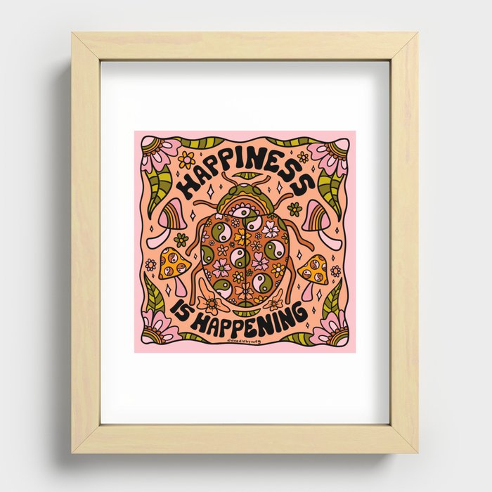 Happiness is Happening Recessed Framed Print
