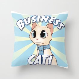 Business Cat! Throw Pillow