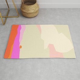 Abstract Modern landscape. Clouds, sun and montain Area & Throw Rug