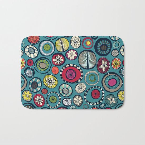Honolulu hoops blue Bath Mat