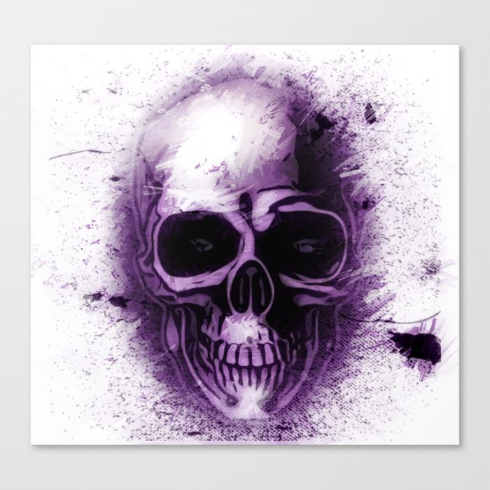 Purple Abstract Skull Canvas Print