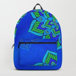 Blue Mandala Watercolor Wall Art Print. Backpack