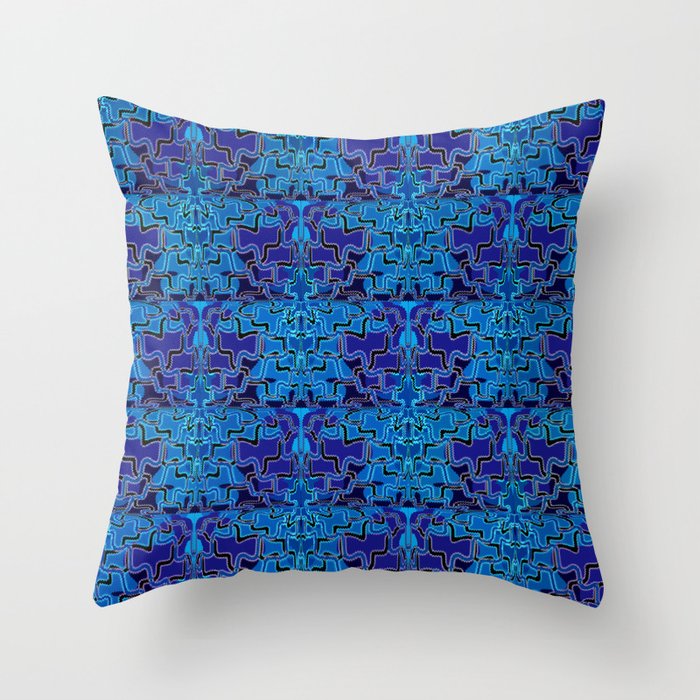 Puzzle Blues Throw Pillow