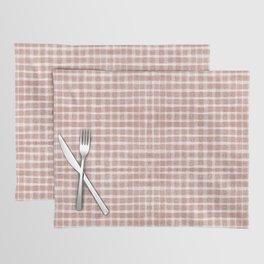 Painterly Gingham in Blush - Small Placemat