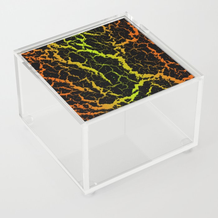 Cracked Space Lava - Orange/Lime Acrylic Box