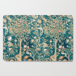 William Morris Vintage Melsetter Teal Blue Green Floral Art Cutting Board