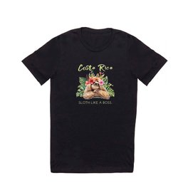 Costa Rica Sloth Like a Boss Vacation Souvenir T Shirt