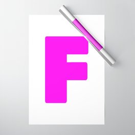 F (Magenta & White Letter) Wrapping Paper