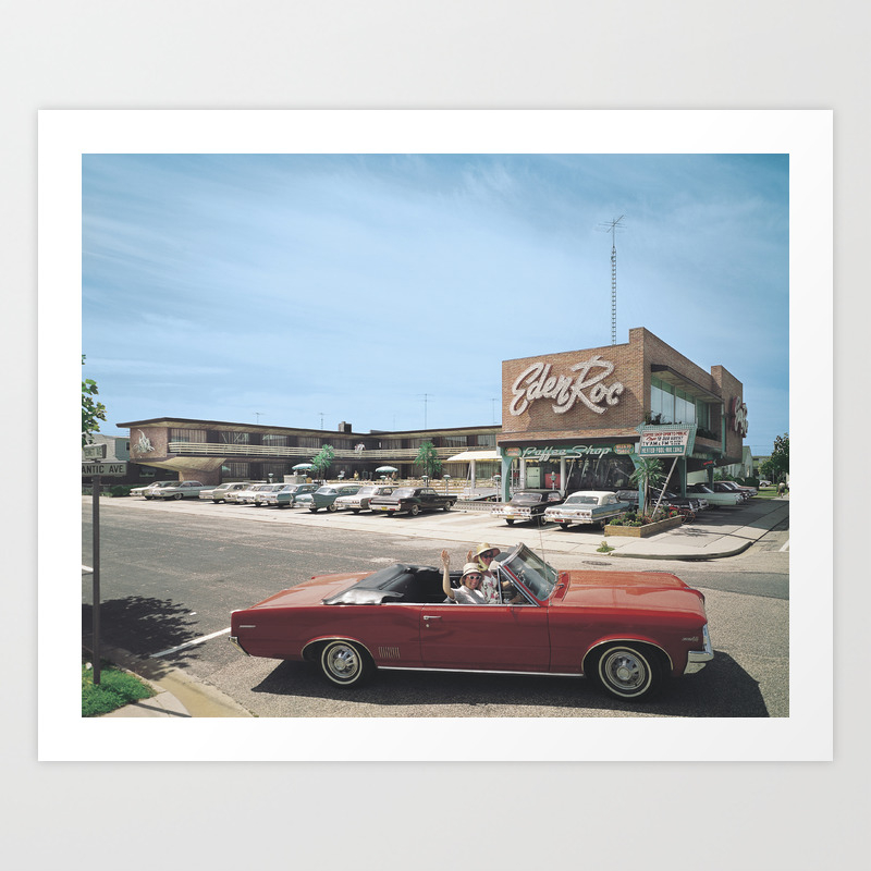 Eden Roc Motel 1960 S Pontiac Wildwood Nj Retro Motel Art Print By Retrostockpix Society6