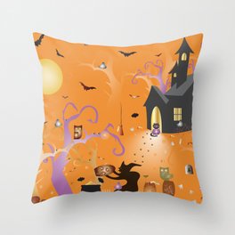Spooky Feast Throw Pillow