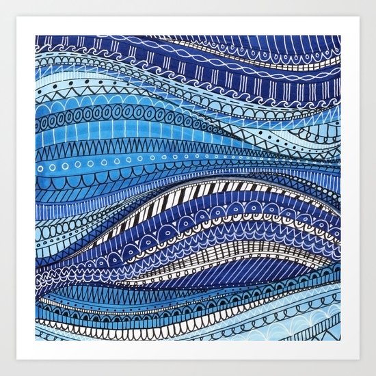 Blue Waves Art Print