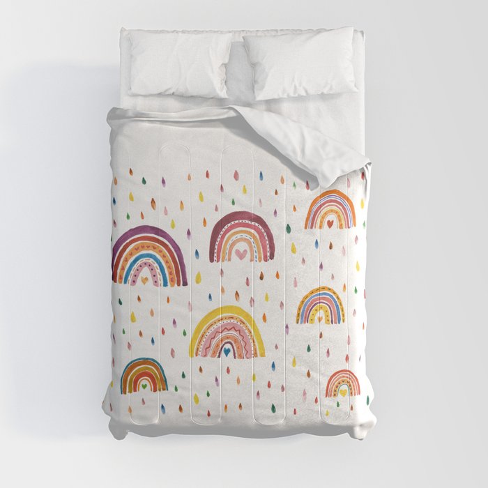 Rainbow pattern gouache by Alis Comforter