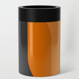 Mid-Century Modern Arches Orange + Black Can Cooler