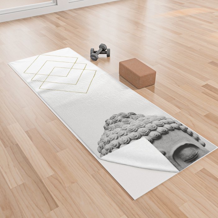 Shy Buddha - Black and White Photography Yoga Towel