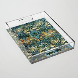 William Morris Peacock And Dragon 1878 Acrylic Tray
