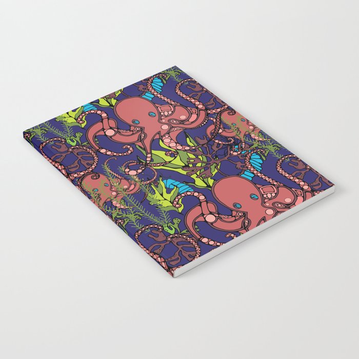 Octopus's Garden in Dark Blue Notebook