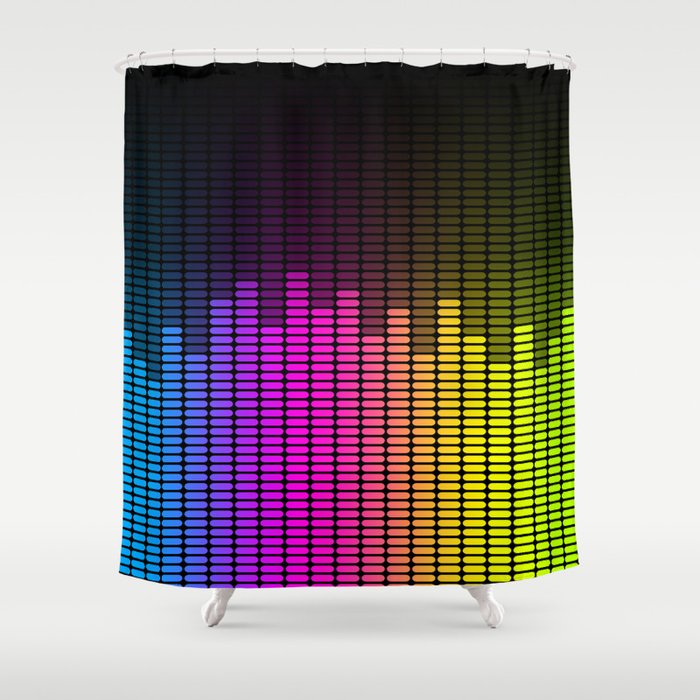 Equalizer Rainbow Music Lover Sound Engineer Audio Pattern Shower Curtain
