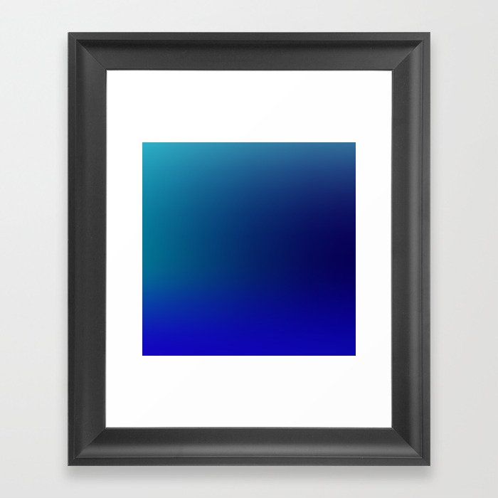 4 Blue Gradient Background 220715 Minimalist Art Valourine Digital Design Framed Art Print