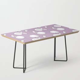 minimalist line art peach and leaf on pale pink Coffee Table