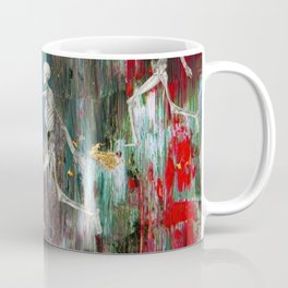 Everybody's free to wear sunscreen; skeletons of friends abstract surreal painting Mug