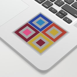 Phoebe - Colorful Minimal Classic Geometric 90s Square Art Design Pattern II Sticker