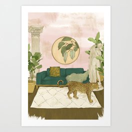 A Leopard in the Living Room Art Print