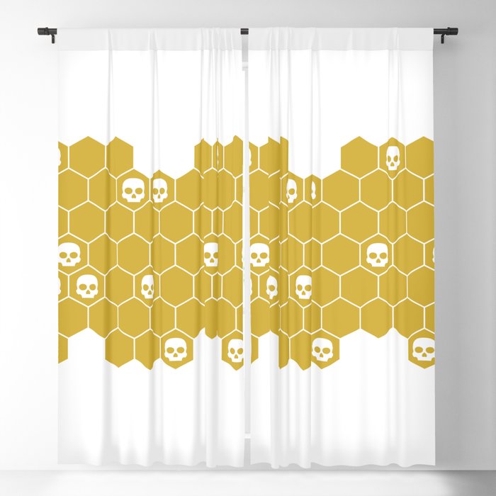 Honey Skulls - White Blackout Curtain