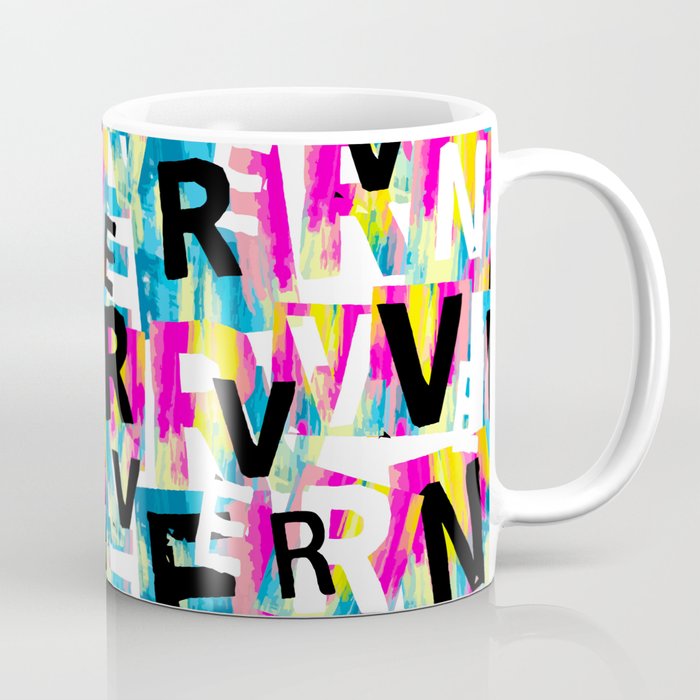 Seamless letters pattern.Hand drawn doodle texture. Coffee Mug