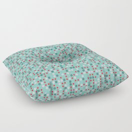 Teal Mid Century Modern Dots Floor Pillow