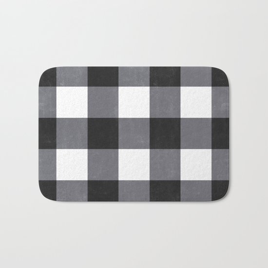 Gingham Dark Style Bath Mat