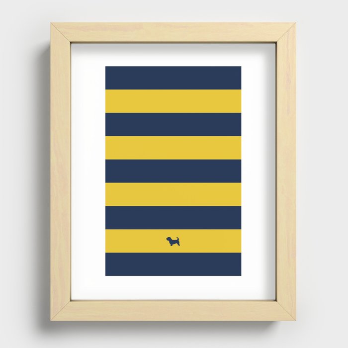 Preppy & Classy, Navy Blue / Gold Striped Two Recessed Framed Print