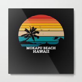 Mokapu Beach Hawaii gift Metal Print | Diving, Lifestyle, Hawaiisunrise, Shirt, Sunset, Vacation, Souvenir, Graphicdesign, Gift, Beach 