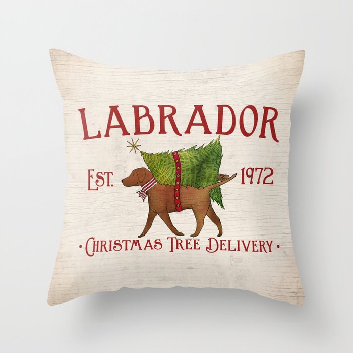 Lab labrador chocolate lab dog christmas tree farm delivery art