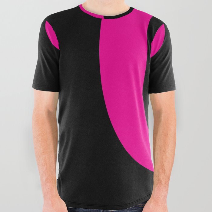 Letter O (Magenta & Black) All Over Graphic Tee