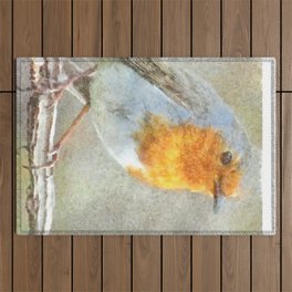 The Robin Is A Gabriel Watercolor Outdoor Rug