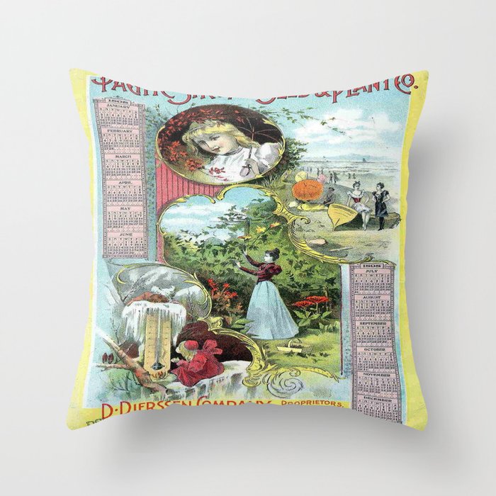 Vintage poster - Pacific Strong Seed & Plant Throw Pillow