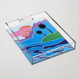 Pop Art Island ~ original painting Acrylic Tray