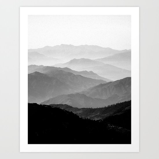 Mountain Mist - Black and White Collection Art Print