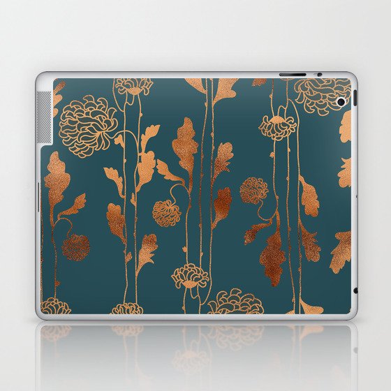 Art Deco Copper Flowers  Laptop & iPad Skin
