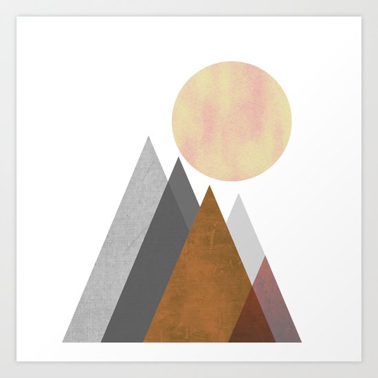 The Gathering, Geometric Landscape Art Art Print