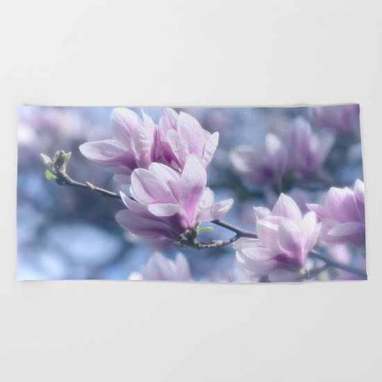 Magnolia beauty, patterns of nature Beach Towel