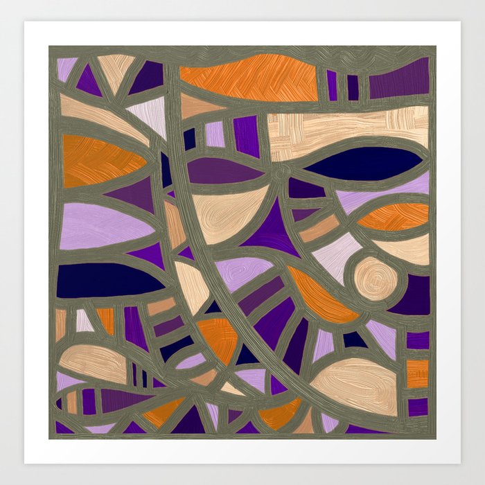 Gaudy Gaudi orange & purple Art Print