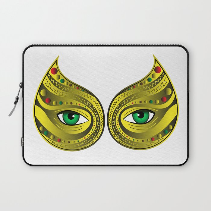Gold Mask Green Eyes Laptop Sleeve