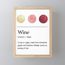 Wine definition Framed Mini Art Print