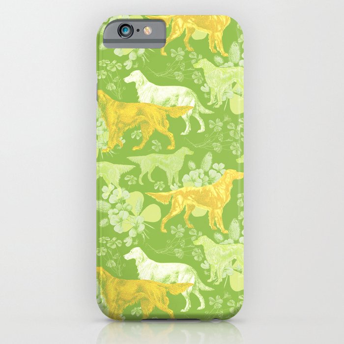 Birddogs on the Meadow colorful pattern  iPhone Case