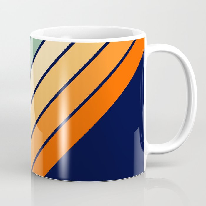 Farida - 70s Vintage Style Retro Stripes Coffee Mug