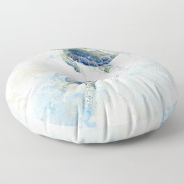 Swimming Together 2 - Sea Turtle  Floor Pillow