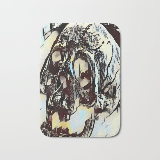 Metal Paper Skull Bath Mat