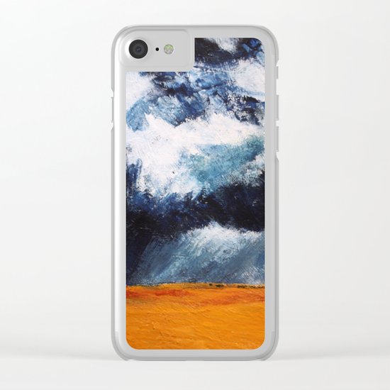 Storm Clouds Over Illinois Wheat Fields Acrylic On Canvas Clear iPhone Case