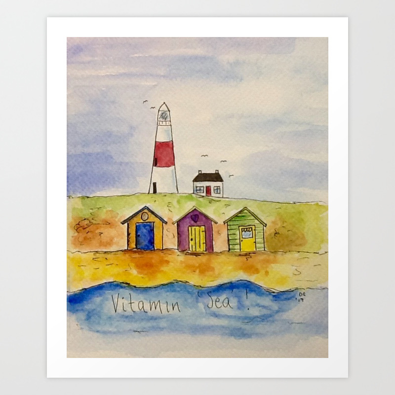 Beach Huts And Seaside Art Print By Deborahthezebra Society6